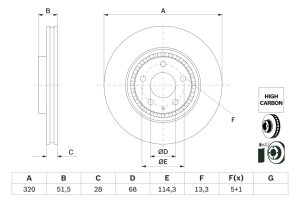 Disc frana BOSCH 0 986 479 H02