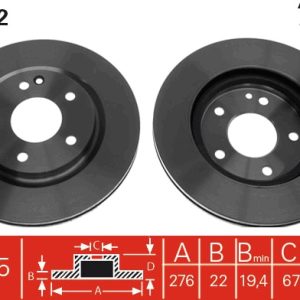 Disc frana MERCEDES-BENZ A-CLASS (W168) A 210 (168.035, 168.135) benzina 140 cai TRW DF4322