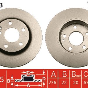 Disc frana MERCEDES-BENZ A-CLASS (W169) A 170 (169.032, 169.332) benzina 116 cai TRW DF4393