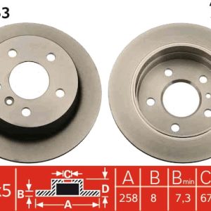 Disc frana MERCEDES-BENZ A-CLASS (W169) A 170 (169.032, 169.332) benzina 116 cai TRW DF4453