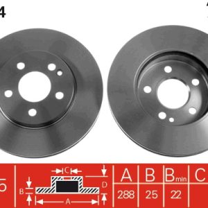 Disc frana MERCEDES-BENZ A-CLASS (W169) E-CELL (169.090) electric 68 cai TRW DF4454