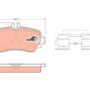 Placute frana MERCEDES-BENZ A-CLASS (W168) A 160 (168.033, 168.133) benzina 102 cai TRW GDB1293
