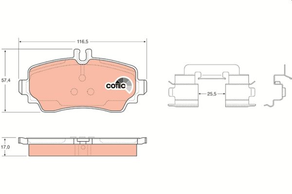 Placute frana MERCEDES-BENZ A-CLASS (W168) A 160 (168.033, 168.133) benzina 102 cai TRW GDB1293