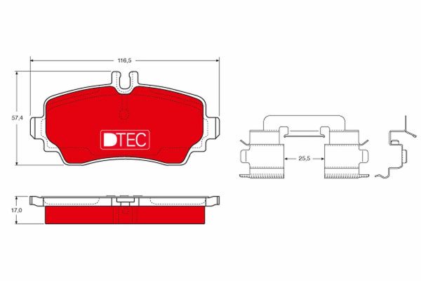 Placute frana MERCEDES-BENZ A-CLASS (W168) A 160 (168.033, 168.133) benzina 102 cai TRW GDB1293DTE