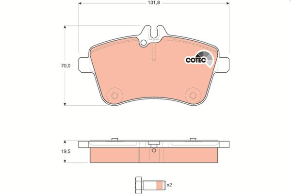 Placute frana MERCEDES-BENZ A-CLASS (W169) A 200 CDI (169.008, 169.308) diesel 140 cai TRW GDB1628