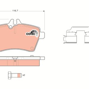Placute frana MERCEDES-BENZ A-CLASS (W169) A 160 (169.031, 169.331) benzina 95 cai TRW GDB1629
