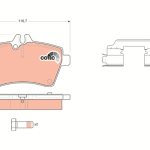 Placute frana MERCEDES-BENZ A-CLASS (W169) A 170 (169.032, 169.332) benzina 116 cai TRW GDB1630