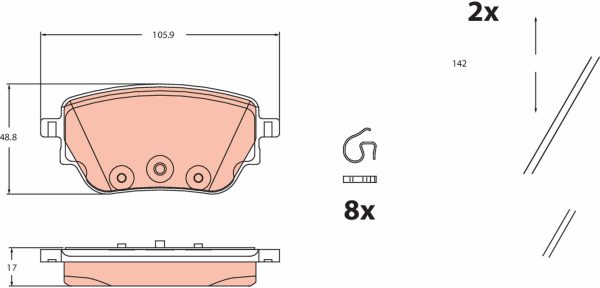 Placute frana MERCEDES-BENZ A-CLASS (W177) A 220 4-matic (177.045) benzina 190 cai TRW GDB2553