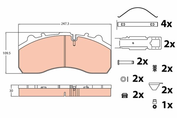 Placute frana MERCEDES-BENZ ACTROS 3243 B diesel 428 cai TRW GDB5067