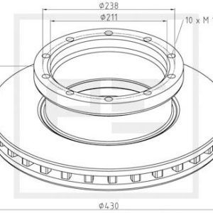 Disc frana MERCEDES-BENZ ACTROS 1831 S, 1831 LS diesel 313 cai PE AUTOMOTIVE 016.295-00A