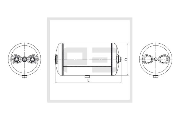 Rezervor aer sistem compresor MERCEDES-BENZ ACTROS 2653 S diesel 530 cai PE AUTOMOTIVE 016.375-80A