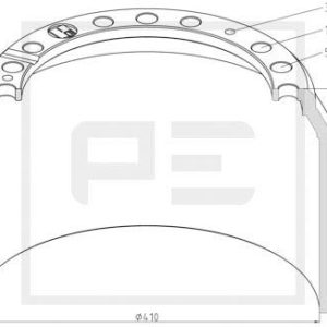 Tambur frana MERCEDES-BENZ ACTROS MP2 / MP3 4158 K diesel 578 cai PE AUTOMOTIVE 016.403-00A