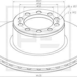 Disc frana MERCEDES-BENZ ACTROS 1831 S, 1831 LS diesel 313 cai PE AUTOMOTIVE 016.672-00A