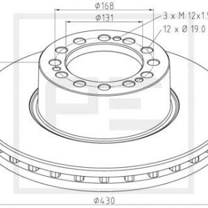Disc frana MERCEDES-BENZ ACTROS 1831 S, 1831 LS diesel 313 cai PE AUTOMOTIVE 066.252-00A