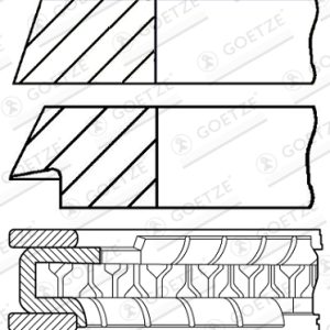 Set segmenti piston MERCEDES-BENZ A-CLASS (W168) A 160 (168.033, 168.133) benzina 102 cai GOETZE ENGINE 08-101200-00