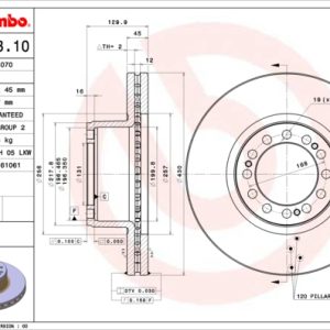 Disc frana MERCEDES-BENZ ACTROS 1831 K diesel 313 cai BREMBO 09.8793.10