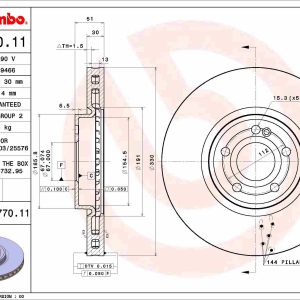 Disc frana MERCEDES-BENZ A-CLASS (W177) A 250 e (177.085) benzina/elector 218 cai BREMBO 09.D770.11