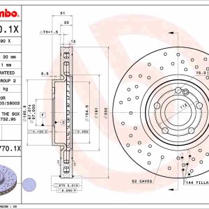 Disc frana MERCEDES-BENZ A-CLASS limuzina (V177) A 250 e (177.185) benzina/elector 218 cai BREMBO 09.D770.1X