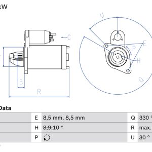 Electromotor MERCEDES-BENZ A-CLASS (W168) A 160 (168.033, 168.133) benzina 102 cai BOSCH 0 986 018 570