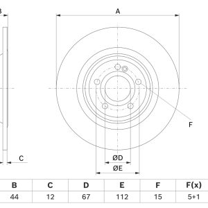 Disc frana MERCEDES-BENZ A-CLASS limuzina (V177) A 180 (177.184) benzina 136 cai BOSCH 0 986 479 F13