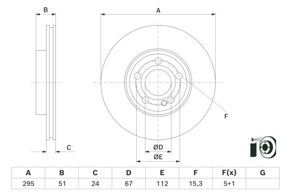 Disc frana MERCEDES-BENZ A-CLASS (W177) A 160 (177.082) benzina 109 cai BOSCH 0 986 479 H74