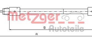 Cablu frana de parcare MERCEDES-BENZ A-CLASS (W168) A 140 (168.031, 168.131) benzina 82 cai METZGER 10.9323