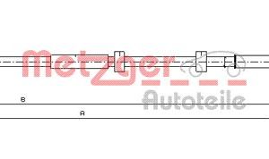 Cablu frana de parcare MERCEDES-BENZ M-CLASS (W163) ML 270 CDI (163.113) diesel 163 cai METZGER 10.9513