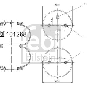Burduf suspensie pneumatica MERCEDES-BENZ ACTROS 1835 LL diesel 354 cai FEBI BILSTEIN 101268