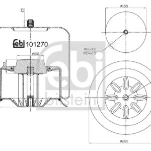 Burduf suspensie pneumatica MERCEDES-BENZ ACTROS 2548, 2548 L diesel 476 cai FEBI BILSTEIN 101270