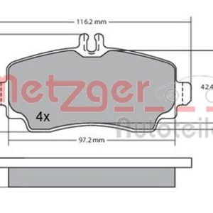 Placute frana MERCEDES-BENZ A-CLASS (W168) A 140 (168.031, 168.131) benzina 82 cai METZGER 1170041
