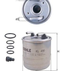 Filtru combustibil MERCEDES-BENZ A-CLASS (W169) A 160 CDI (169.006, 169.306) diesel 82 cai MAHLE ORIGINAL KL 490D