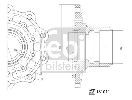 Butuc roata MERCEDES-BENZ ACTROS 3335 K diesel 354 cai FEBI BILSTEIN 181011
