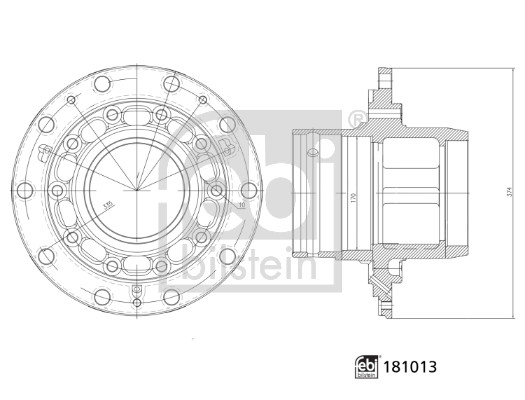 Butuc roata MERCEDES-BENZ ACTROS 3353 K diesel 530 cai FEBI BILSTEIN 181013
