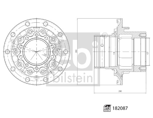 Butuc roata MERCEDES-BENZ ACTROS 2557 L diesel 571 cai FEBI BILSTEIN 182087