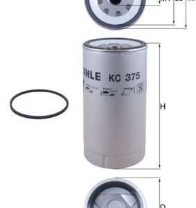 Filtru combustibil MERCEDES-BENZ ACTROS MP2 / MP3 2532, L, LL diesel 312 cai MAHLE ORIGINAL KC 375D