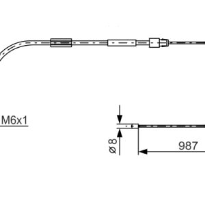 Cablu frana de parcare MERCEDES-BENZ A-CLASS (W168) A 160 (168.033, 168.133) benzina 102 cai BOSCH 1 987 477 960