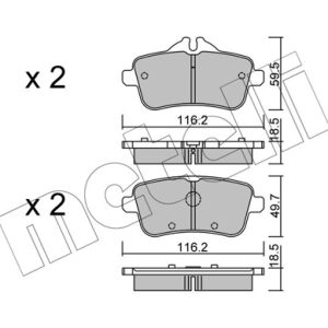 Placute frana MERCEDES-BENZ A-CLASS (W176) A 45 AMG 4-matic (176.052) benzina 360 cai METELLI 22-0968-0