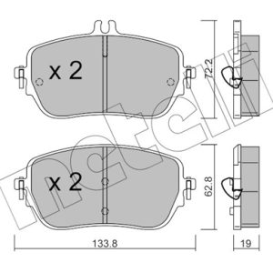 Placute frana MERCEDES-BENZ A-CLASS limuzina (V177) A 200 4-matic (177.188) benzina 163 cai METELLI 22-1193-0