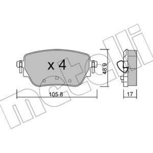 Placute frana MERCEDES-BENZ A-CLASS (W177) A 220 4-matic (177.045) benzina 190 cai METELLI 22-1195-0