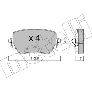 Placute frana MERCEDES-BENZ A-CLASS limuzina (V177) A 220 4-matic (177.145) benzina 190 cai METELLI 22-1196-0