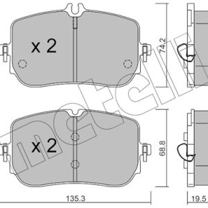 Placute frana MERCEDES-BENZ A-CLASS (W177) A 220 4-matic (177.045) benzina 190 cai METELLI 22-1268-0