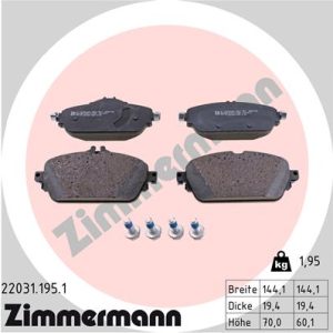 Placute frana MERCEDES-BENZ A-CLASS (W176) A 250 (176.044) benzina 211 cai ZIMMERMANN 22031.195.1