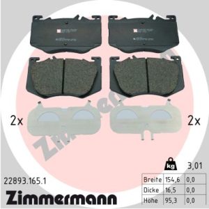Placute frana MERCEDES-BENZ A-CLASS (W177) AMG A 35 4-matic (177.051) benzina 306 cai ZIMMERMANN 22893.165.1