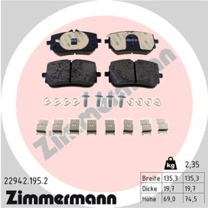 Placute frana MERCEDES-BENZ A-CLASS (W177) A 220 4-matic (177.045) benzina 190 cai ZIMMERMANN 22942.195.2