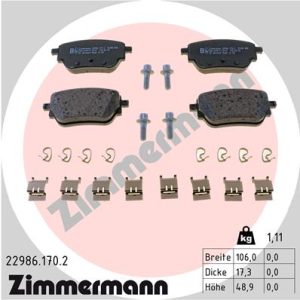 Placute frana MERCEDES-BENZ A-CLASS (W177) A 220 4-matic (177.045) benzina 190 cai ZIMMERMANN 22986.170.2
