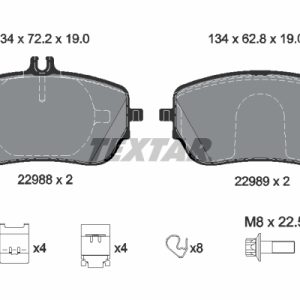 Placute frana MERCEDES-BENZ A-CLASS limuzina (V177) A 200 Mild-Hybrid (177.187) benzina/elector 163 cai TEXTAR 2298801