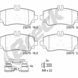 Placute frana MERCEDES-BENZ A-CLASS (W168) A 160 (168.033, 168.133) benzina 102 cai BRECK 23070 00 701 20