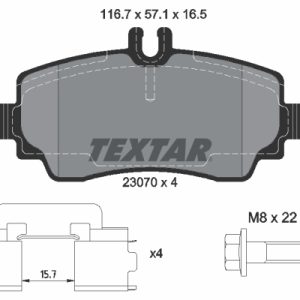 Placute frana MERCEDES-BENZ A-CLASS (W168) A 140 (168.031, 168.131) benzina 82 cai TEXTAR 2307003