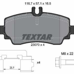Placute frana MERCEDES-BENZ A-CLASS (W168) A 140 (168.031, 168.131) benzina 82 cai TEXTAR 2307004