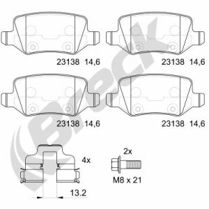 Placute frana MERCEDES-BENZ A-CLASS (W169) A 180 (169.032, 169.332) benzina 116 cai BRECK 23138 00 704 00